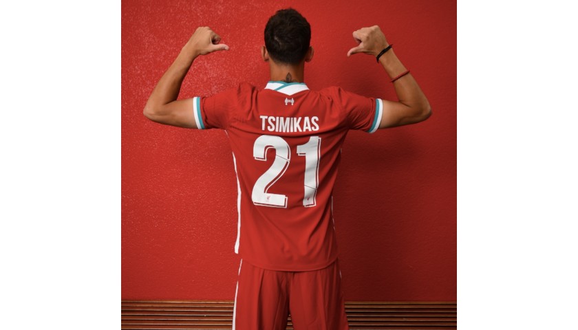 Tsimikas's Bench-Worn and Signed Limited Edition 20/21 Liverpool FC Shirt