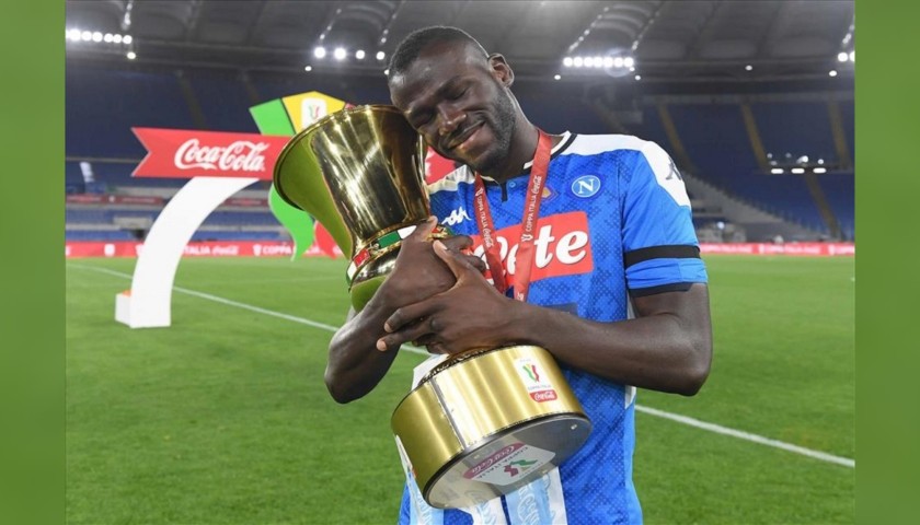 Koulibaly's Napoli Match Signed Shirt, Coppa Italia 2020 