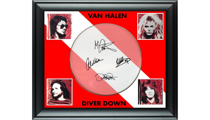 Van Halen Drum Head Display with Digital Signatures