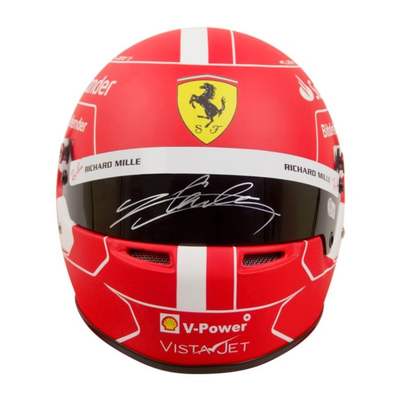 Charles Leclerc Casco Ferrari 2023 a grandezza naturale autografato