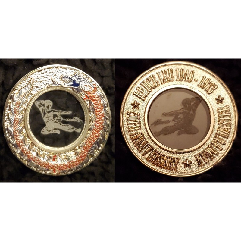 Bruce Lee Gold Plated Glass Coin