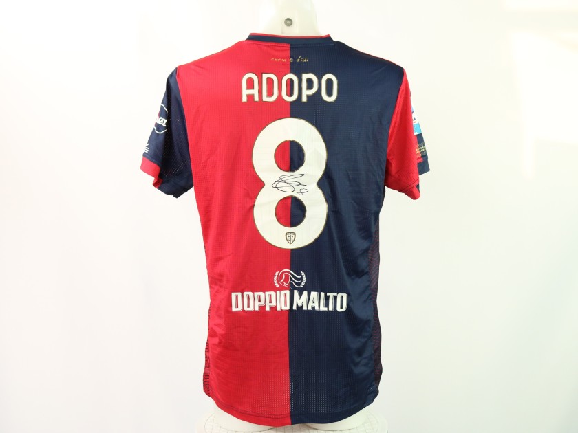 Adopo's Signed Unwashed Shirt, Cagliari vs Bologna 2024