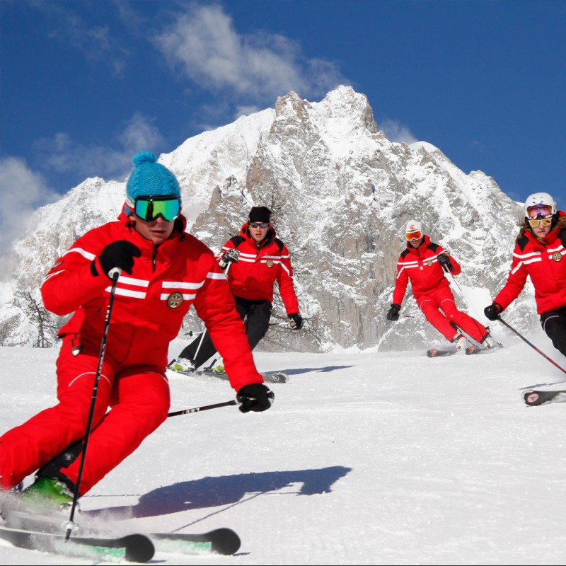 Una lezione collettiva da 5 giorni di sci alpino Monte Bianco