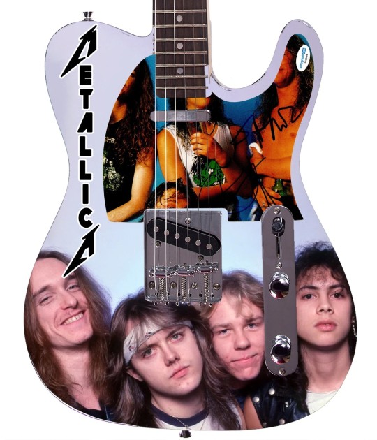 Metallica Signed Custom Graphics Guitar