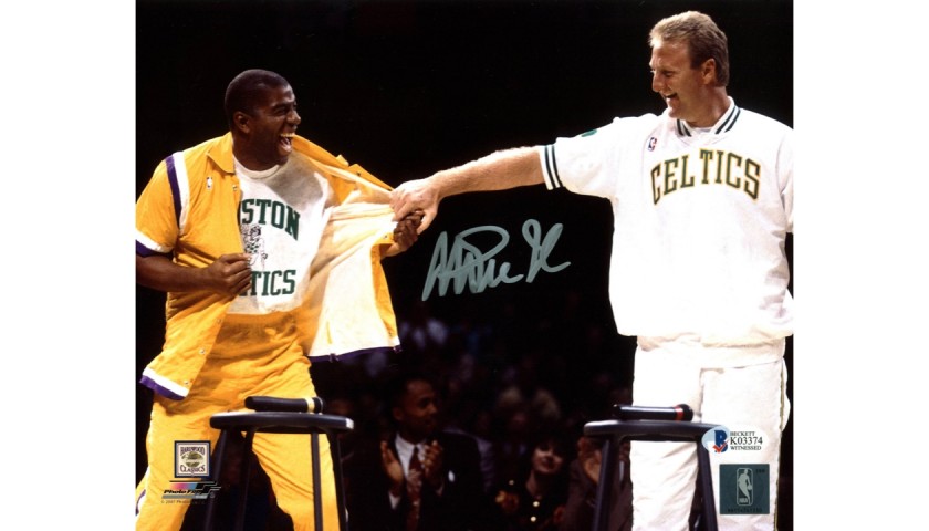 Magic Johnson Signed Photograph with Larry Bird