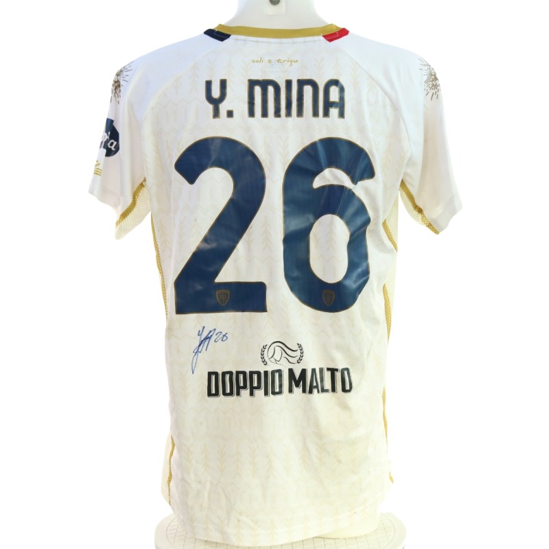 Mina's Signed Unwashed Shirt, Genoa vs Cagliari 2024