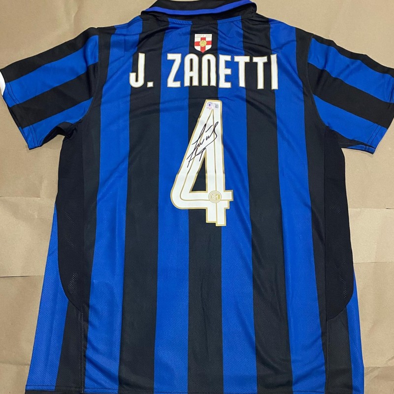 Javier Zanetti's Inter Milan 2007/08 Signed Replica Shirt