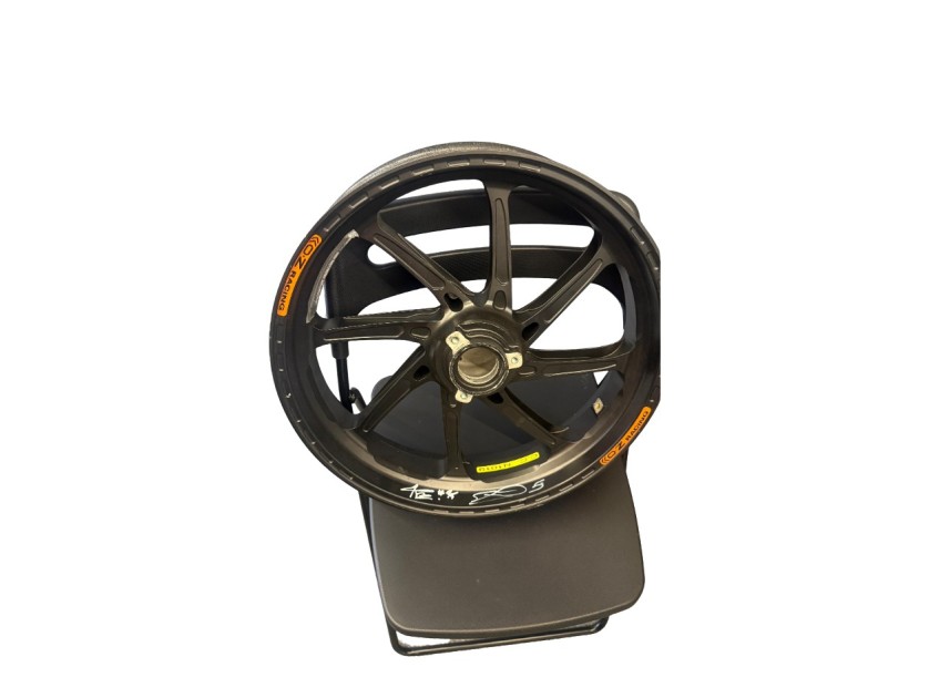 Official LCR Honda MotoGP Front Wheel Signed by Riders Johann Zarco and Somkiat Chantra