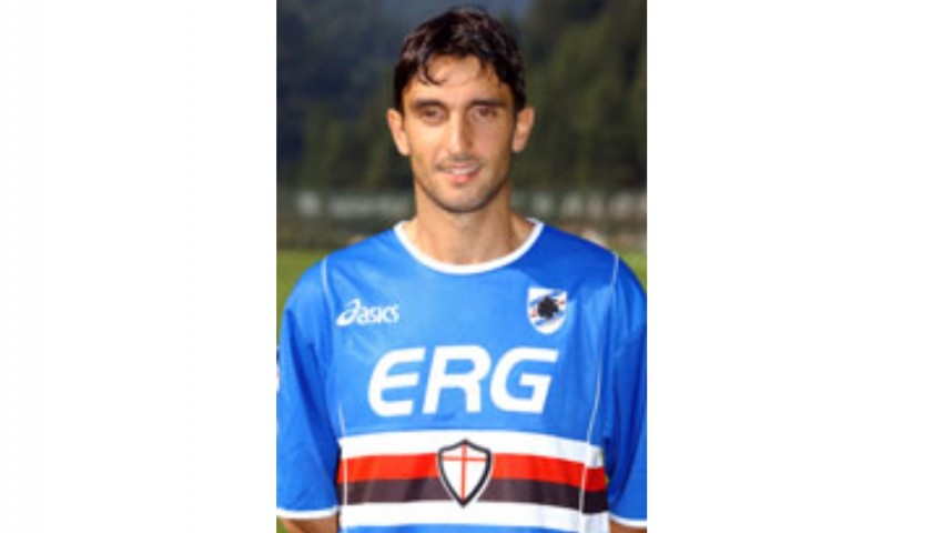 Iacopino's Sampdoria Match Shirt, 2002/03 - Signed with Dedication