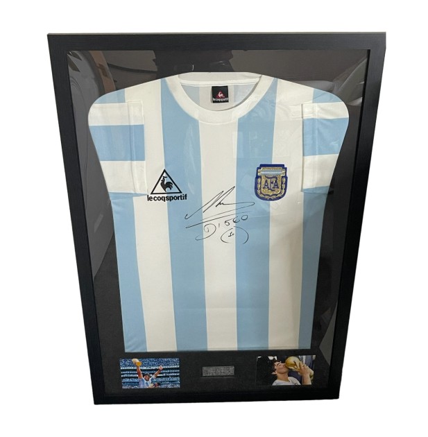 Framed Maradona Argentina Signed Shirt