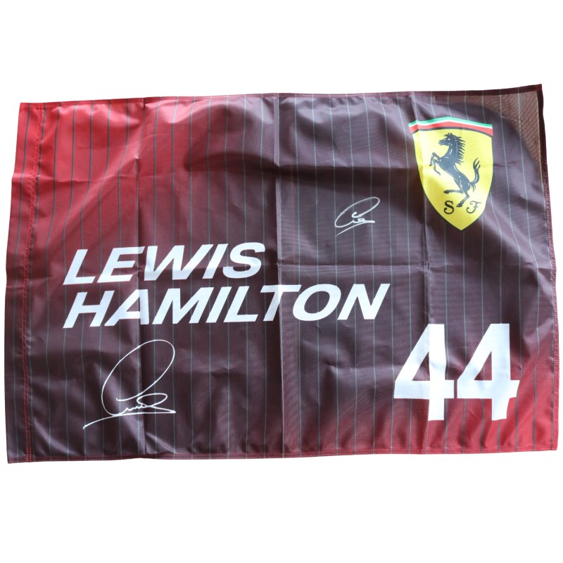Official Hamilton Ferrari Signed Flag, 2025 - Signed by Hamilton