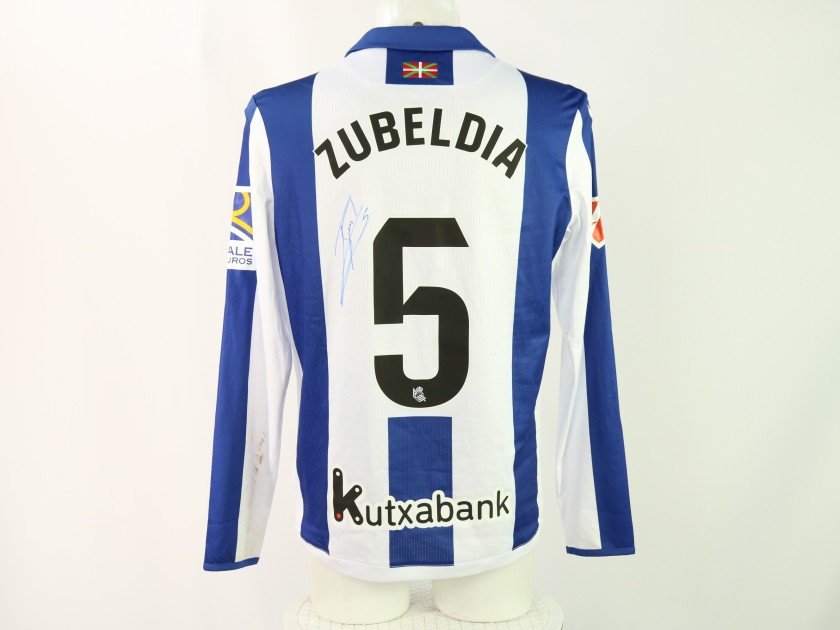 Zubeldia's Signed Unwashed Shirt, Real Sociedad vs Barcelona 2024