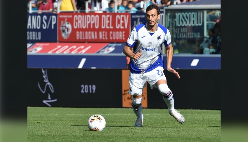 Gabbiadini's Sampdoria Match-Issued Signed Shirt, 2019/20 