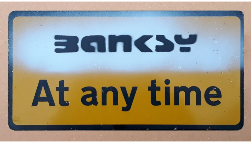 "Banksy At Any Time" Metal Traffic Road Sign by Banksy