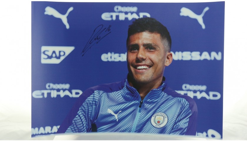"Manchester City's New Signing Rodri" Signed Picture CharityStars