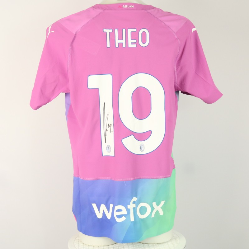 Theo Hernandez's Milan Signed Match Shirt, 2023/24 