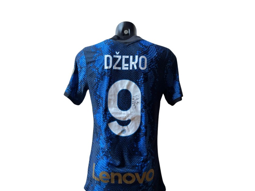 Dzeko Replica Inter Shirt, 2021/22 - Signed with video proof
