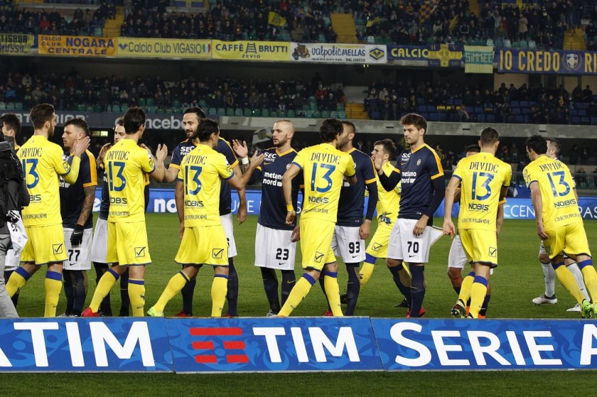 Pre-Derby Chievo-Verona Match-Worn Shirt, in Honor of Davide Astori