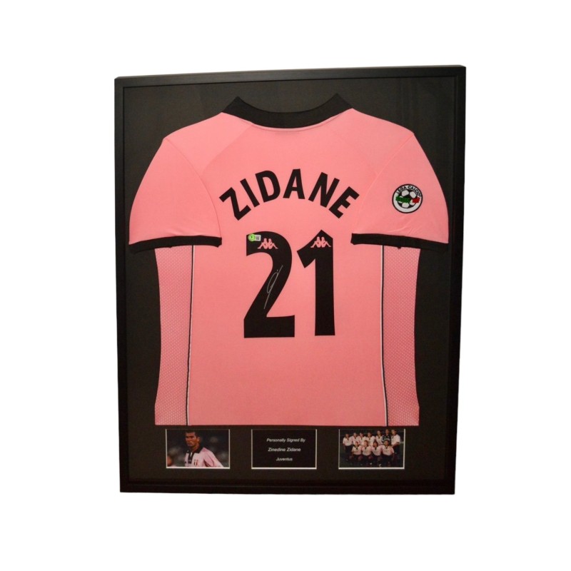 Zinedine Zidane's Juventus 1998 Signed And Framed Away Shirt