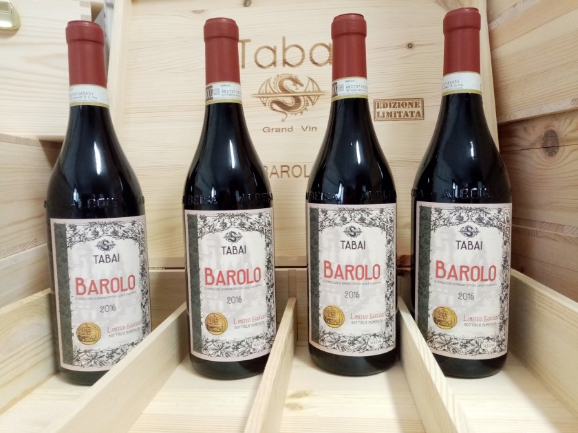 Four Bottles of Limited Edition Barolo, Tabai 2016