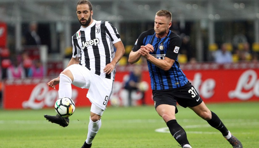 Skriniar's Match-Worn 2018 Inter-Juventus Shirt, with 110th Anniversary Special Patch 