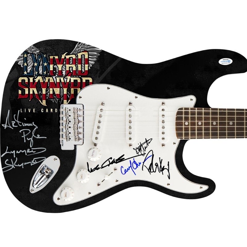 Lynyrd Skynyrd Signed Custom Graphics Fender Squier Guitar