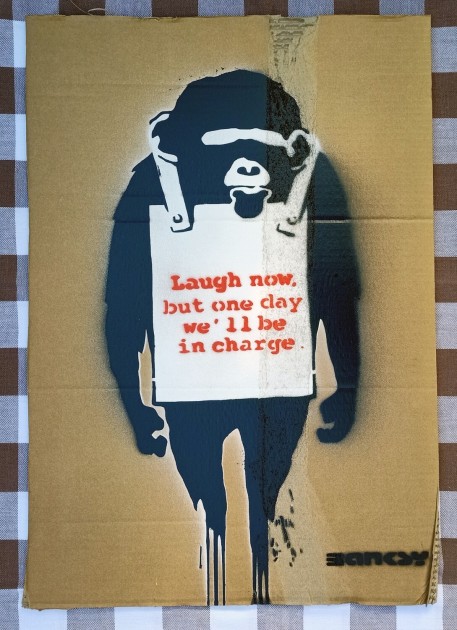 Dismaland Souvenir 'Laugh Now' Cardboard by Banksy (Attributed)