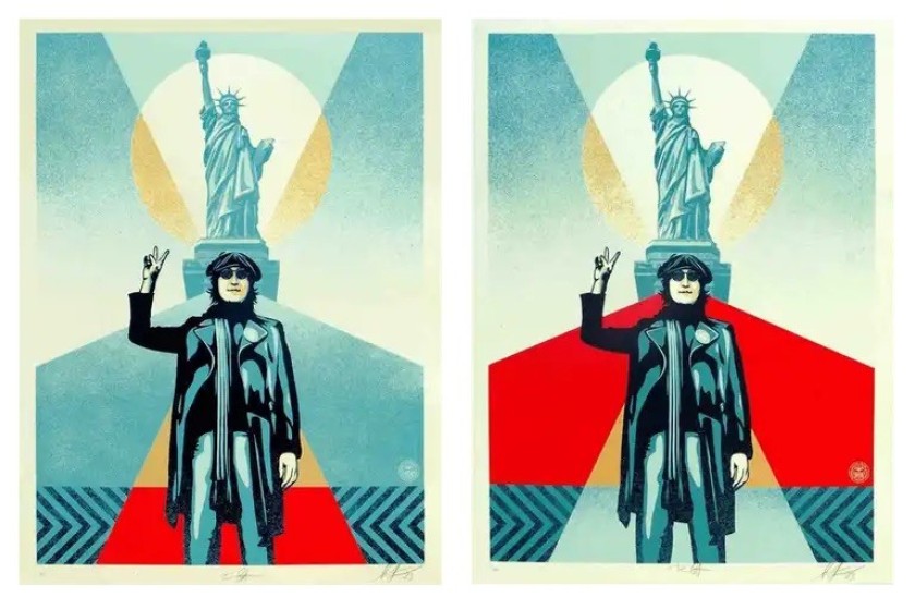 "Lennon Peace And Liberty (Set of 2)" artwork by Shepard Fairey (Obey)