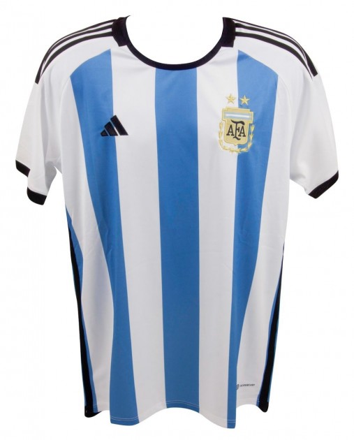 Homme Maillot Argentine Alexis Mac Allister #15 Blanc Bleu Ciel Tenues  Domicile 22-24 T-Shirt