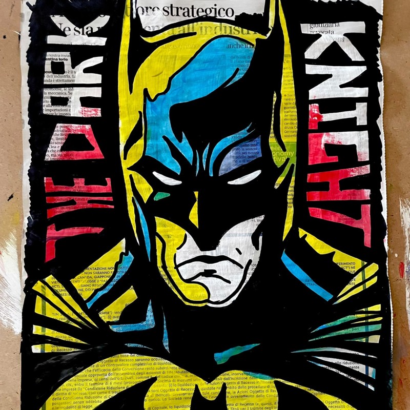 Batman – Unique Artwork on Newspaper by RikPen