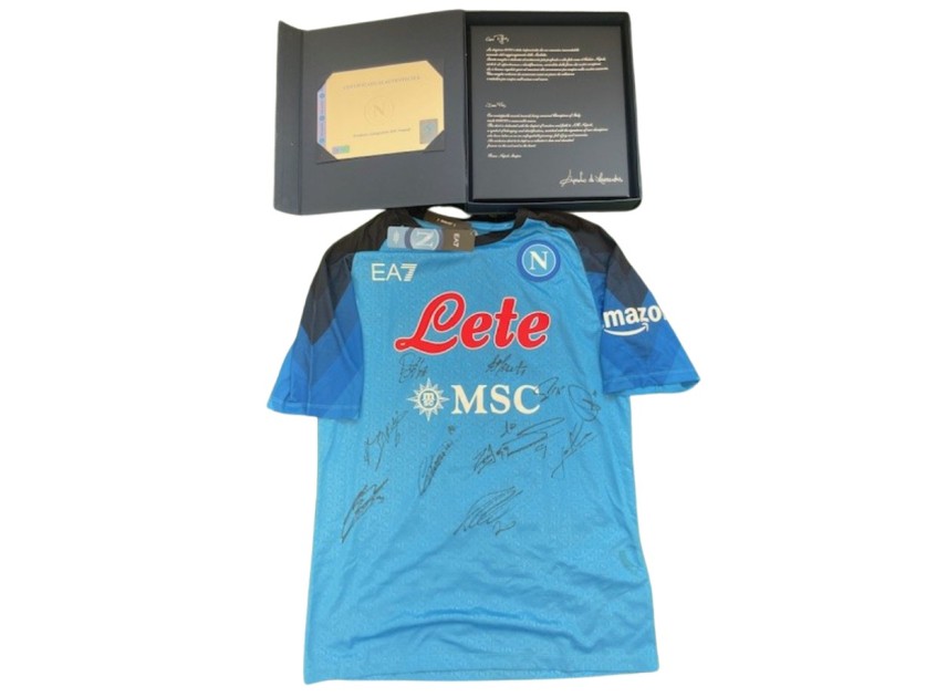Official Napoli Shirt 2022/23 with Box - Signed by the Squad