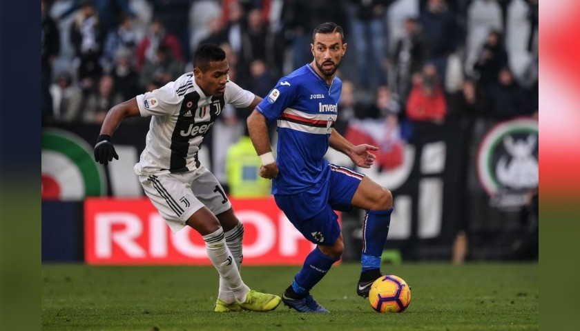 Quagliarella's Worn Shirt, Juventus-Sampdoria 2018
