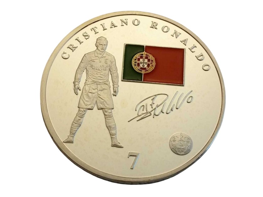 Moneta Cristiano Ronaldo placcata in argento