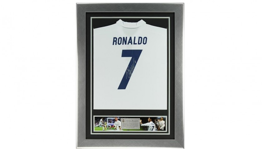 Ronaldo Signed Real Madrid Framed Home Jersey