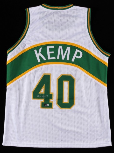 Seattle Supersonics Shawn Kemp Autographed Green Authentic