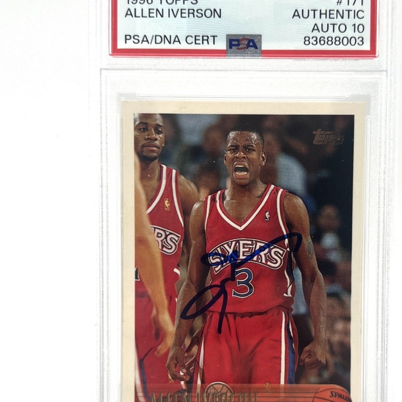 Allen Iverson Signed Philadelphia 76ers Rookie Card
