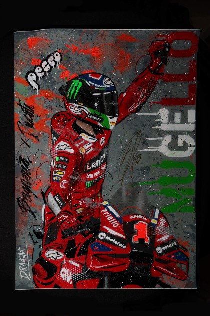 Artwork by DR AutoArt - Signed by 2023 MotoGP™ World Champion Francesco 'Pecco' Bagnaia