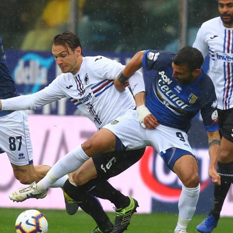 Ekdal's Worn Shirt, Parma-Sampdoria - #Blucrociati