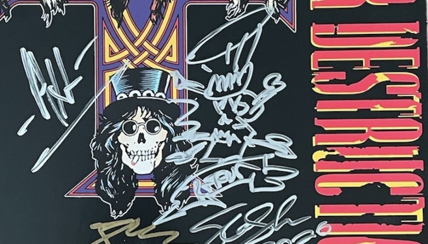 Guns N Roses Autographed Lp / Vinyl - Appetite For Destruction Banned  Cover