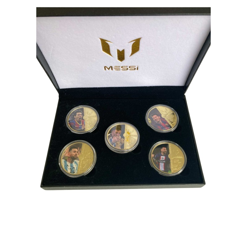 Lionel Messi Gold Plated Commemorative Coins Box Set