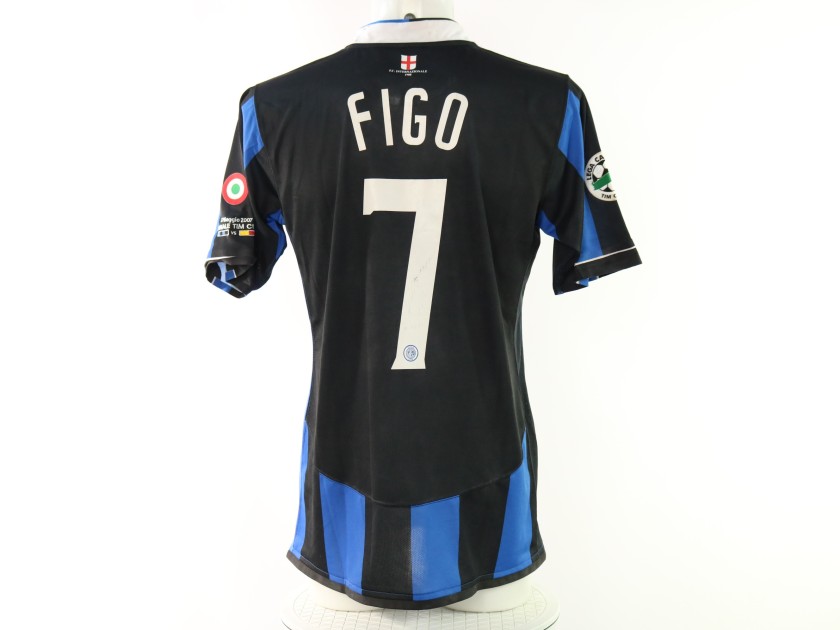 Figo's Inter vs Roma Match-Issued Shirt, Italian Cup Finals 2007