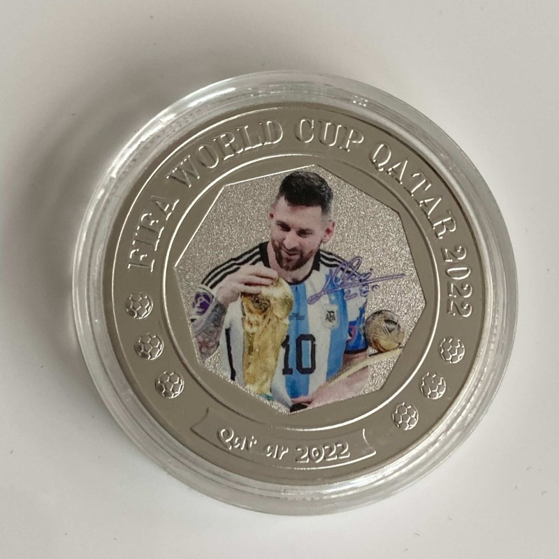 Lionel Messi World Cup Trophy Silver Plated Coin