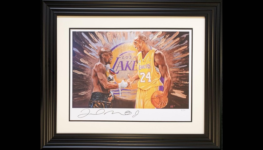 Limited Edition Print for Kobe Bryant Hand Signed By Floyd Mayweather
