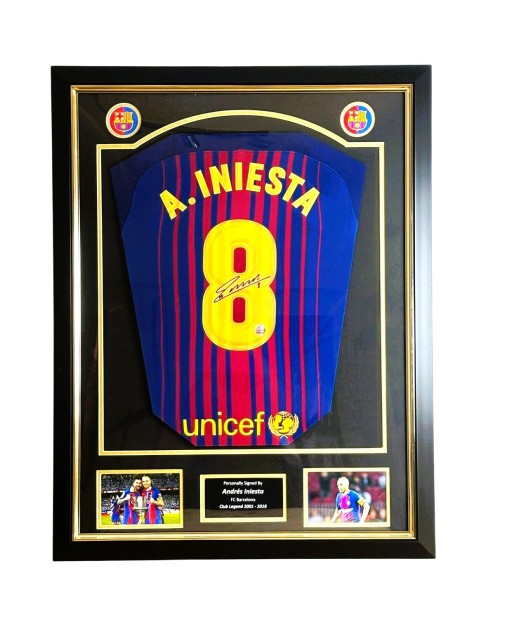 Andrés Iniesta’s FC Barcelona 2017/18 Signed and Framed Official Shirt