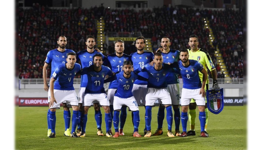 Chiellini's Match Signed Shirt, Albania-Italy 2017