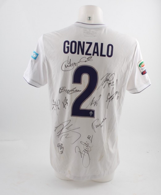 Match Worn Gonzalo Shirt, Lazio-Fiorentina 15/05, Special UNICEF Patch - signed
