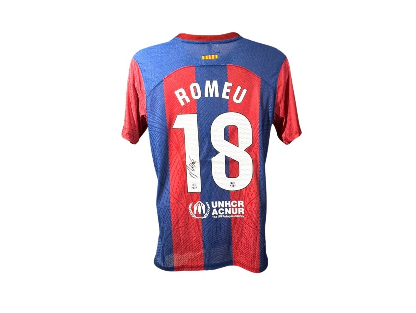 Maglia FC Barcelona 2023/24 firmata da Oriol Romeu in versione giocatore replica