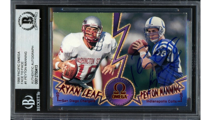 Peyton Manning Signed 1998 Pacific Omega Rookie Card