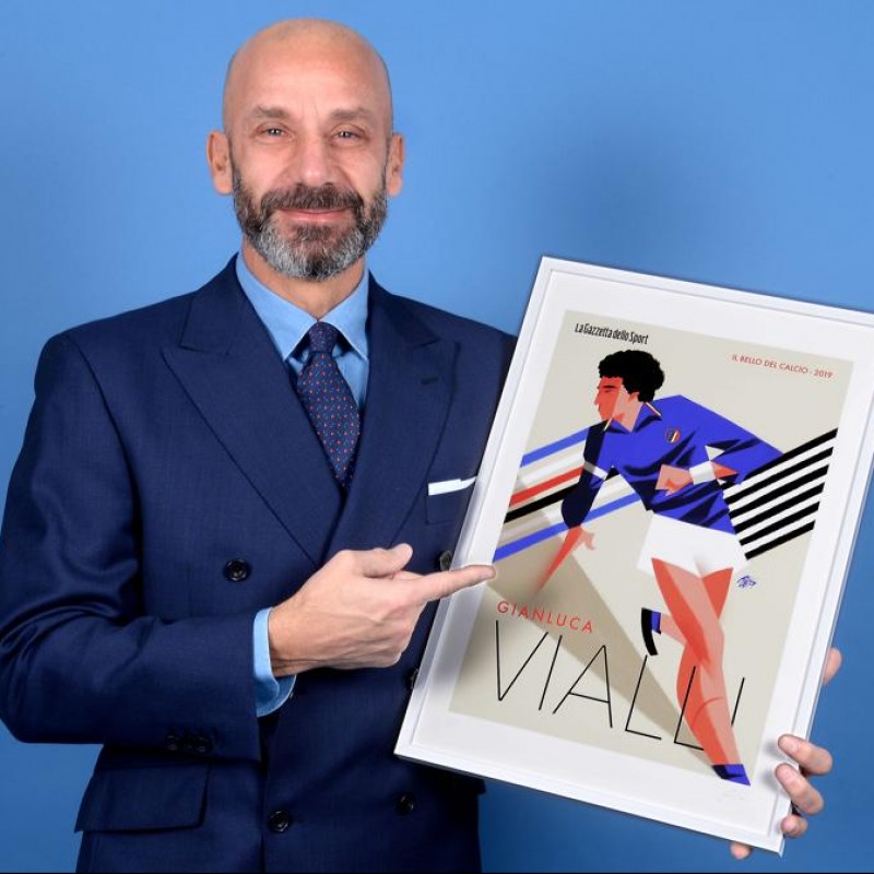 Gianluca Vialli Signed Print by Guasco
