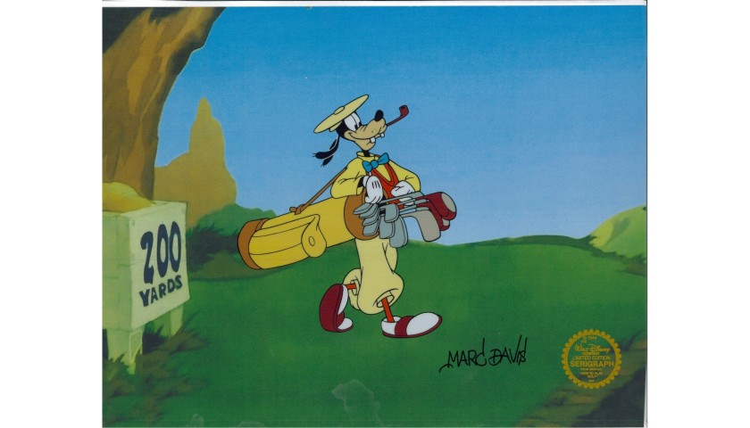 Disney "Goofy Golf" Sericel Signed by Marc Davis